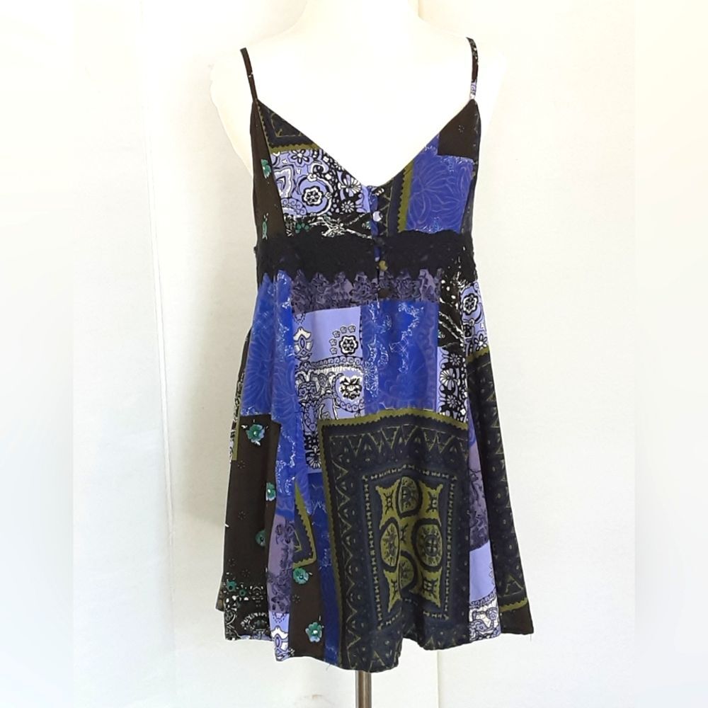 URBAN OUTFITTERS Azalea Lace Bohemian Patchwork Spaghetti Strap Frock Top Sz SP